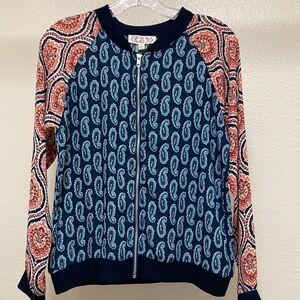 Paisley Bandana Print bomber jacket style top